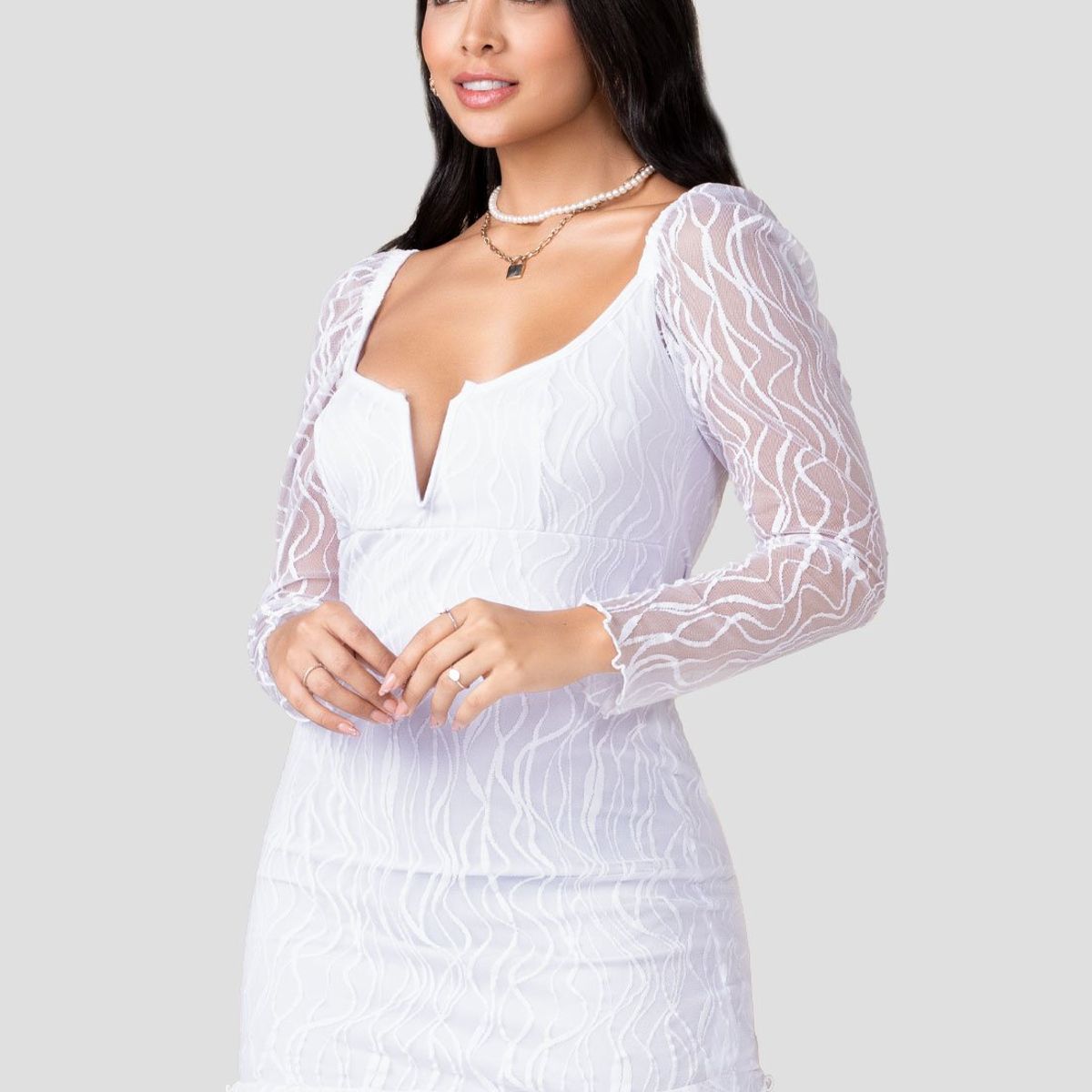 MARKETING PERSONAL - Vestido Corto Mujer Blanco Mp 3474