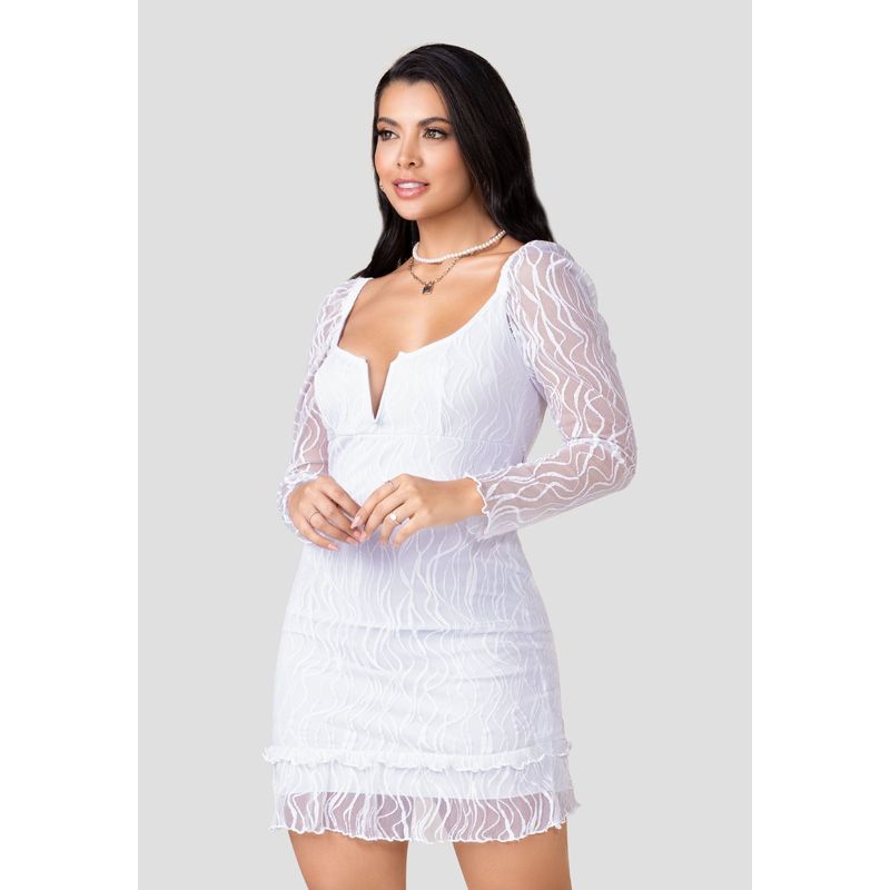 MARKETING PERSONAL - Vestido Corto Mujer Blanco Mp 3474