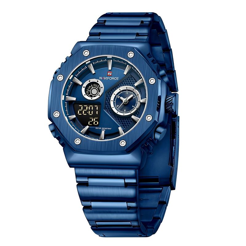 NAVIFORCE - Reloj Naviforce de Caballero Análogo Original acero Resistente agua