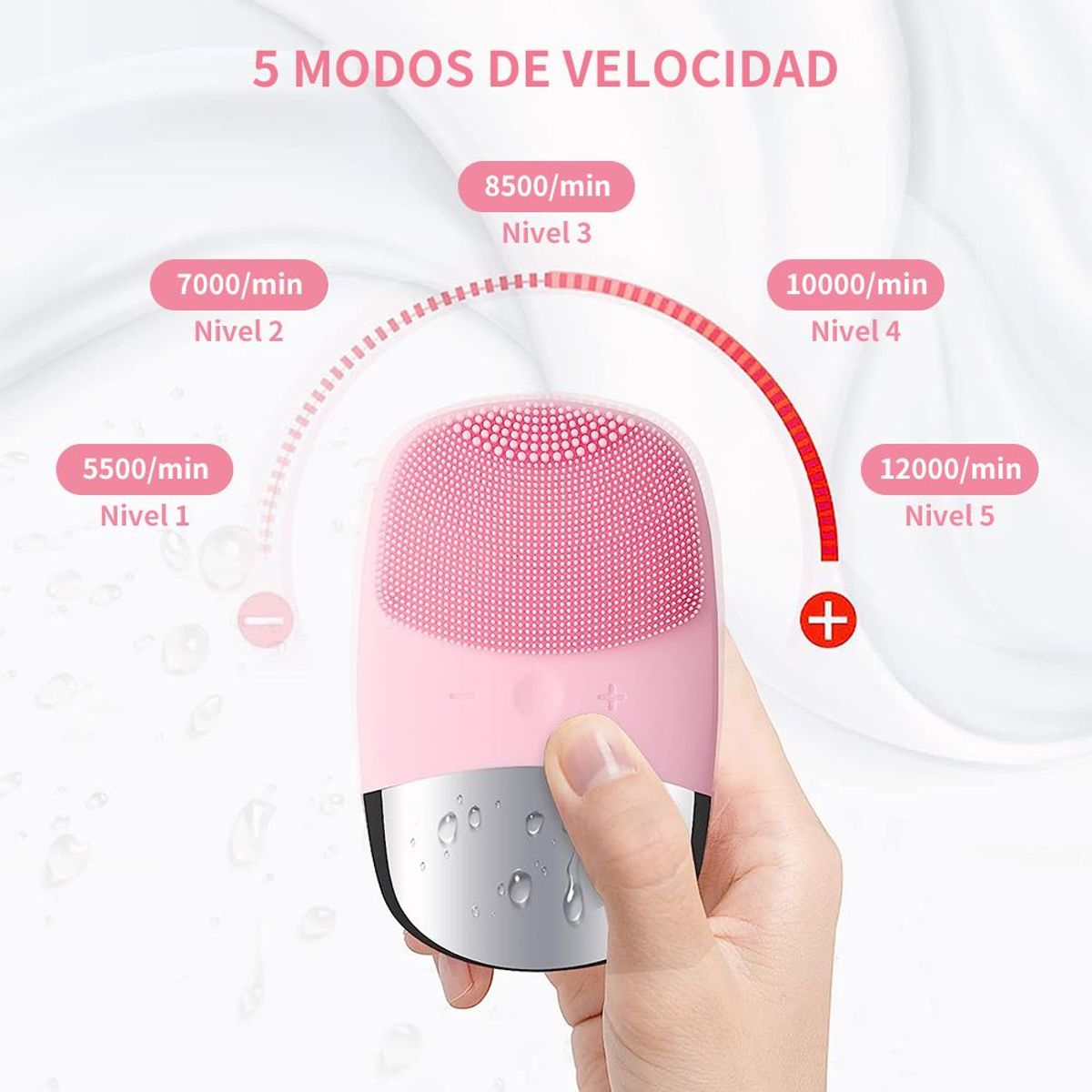CARER SPARK - Limpiador Cepillo Facial Para Desmaquillar Y Lavar Cara