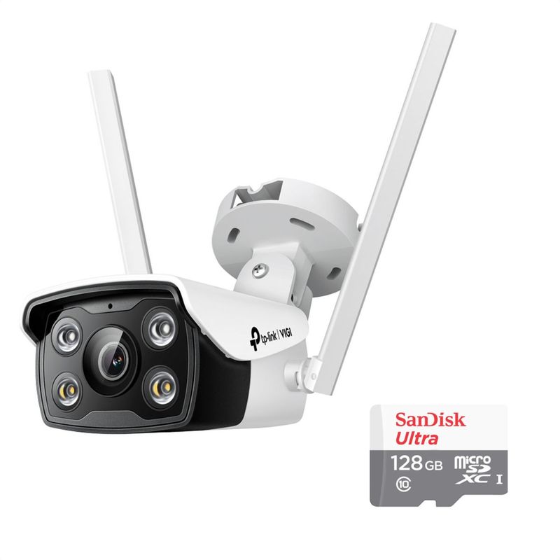 XIAOMI - Cámara Wifi Exterior Bullet 4MP Tp-link Vigi C340-W + Micro SD 128GB