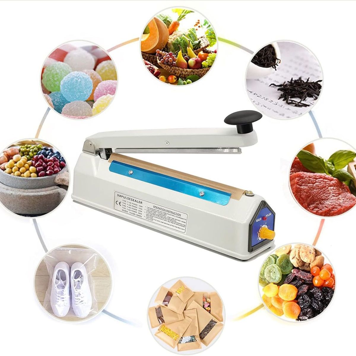 GENERICO - Máquina Selladora De Bolsas Plásticas 20cm Metálica