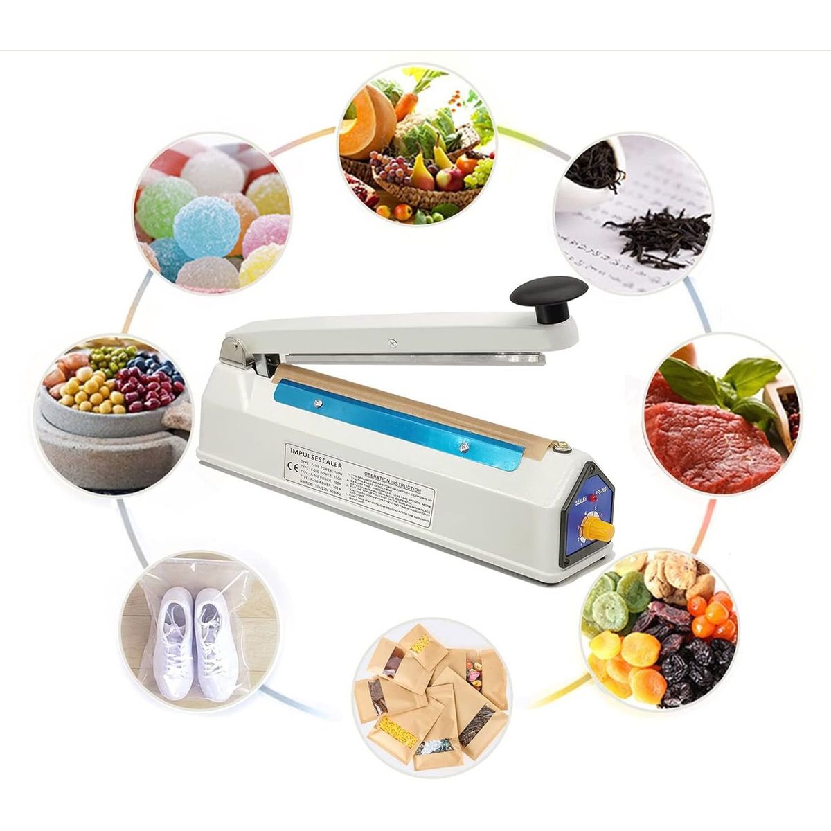 GENERICO - Máquina Selladora De Bolsas Plásticas 20cm Metálica