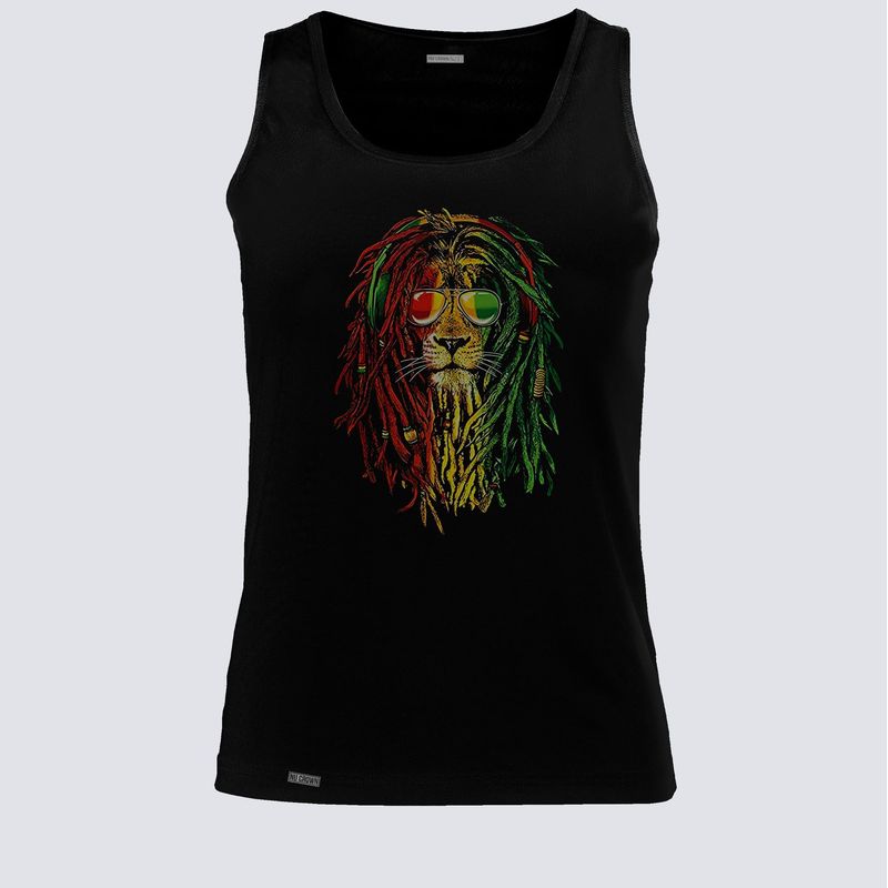GENERICO - Camiseta Esqueleto Camisilla leon rasta reggae Nu Crown