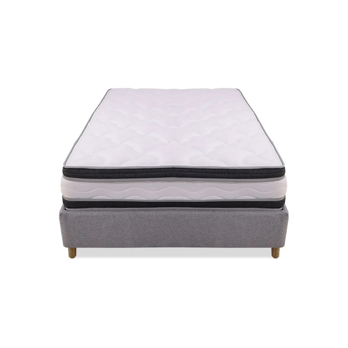 MUEBLES REM - Combo Base Cama + Colchón Blaser 120 Semidoble