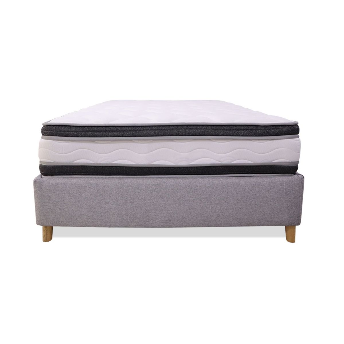 MUEBLES REM - Combo Base Cama + Colchón Blaser 120 Semidoble