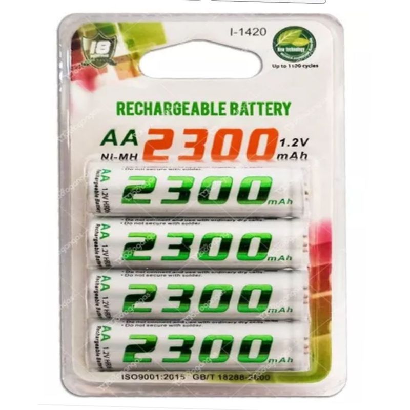 IRONBAT - 4 Pilas Baterías Aa Recargables Ironbat 2300 Mah 1.2 V
