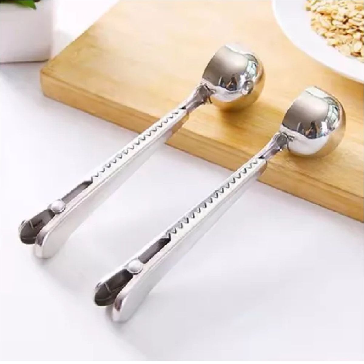 MUNDO BEBE - Cuchara Medidora De Café Con Clip En Acero Inoxidable