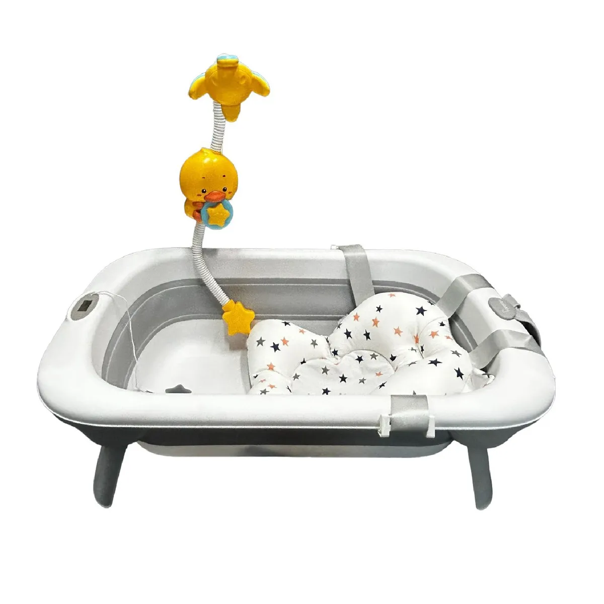 MAXIBABY - Bañera Plegable Con Sensor De Temperatura Malla Y Ducha Bebe