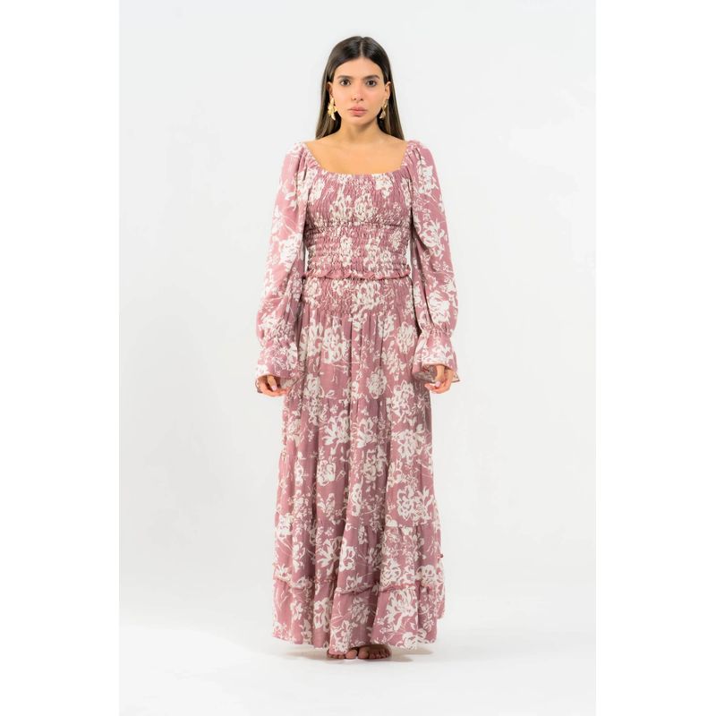 FREYDA - Conjunto De Mujer Estampado Falda Y Blusa Larga 