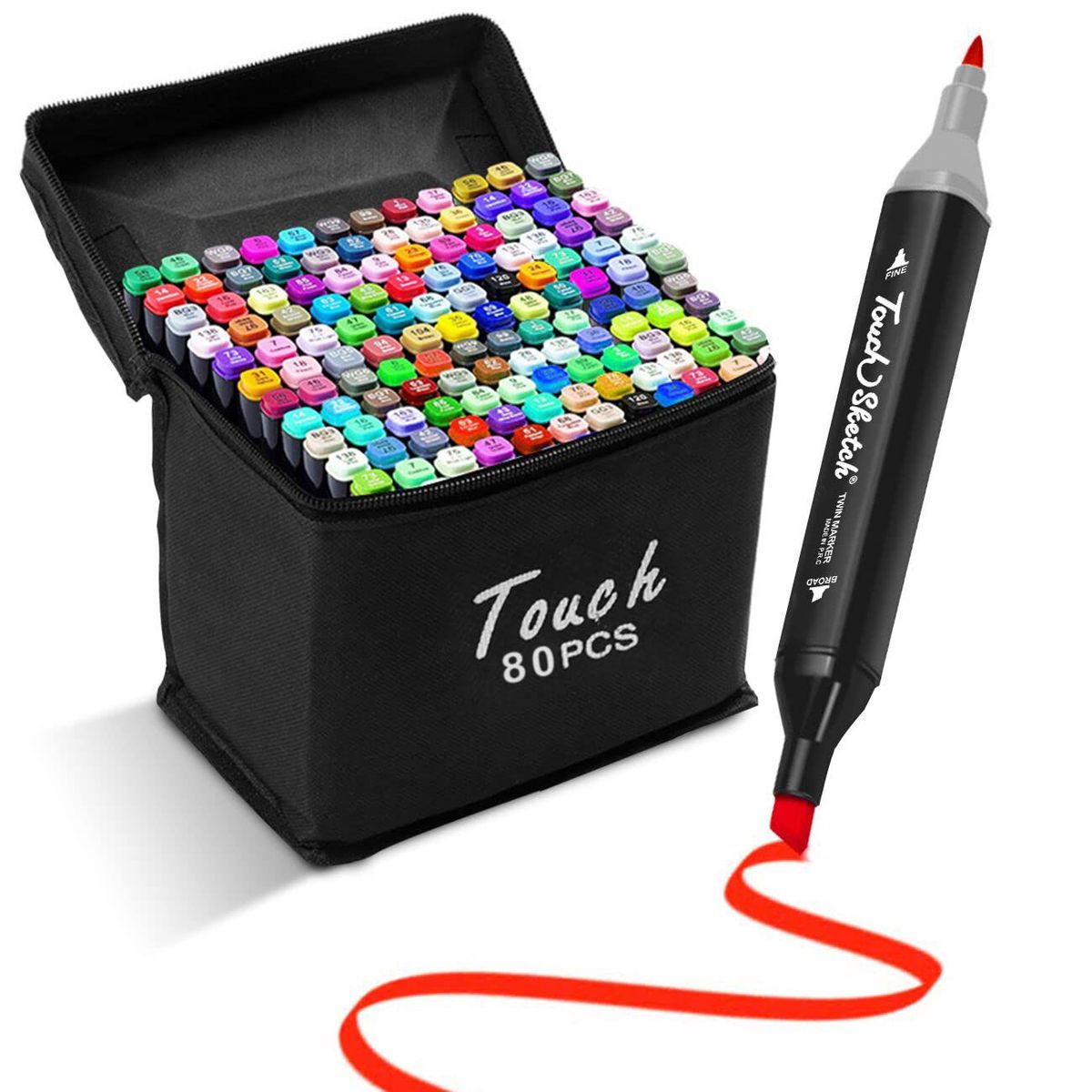 TOUCH - Marcadores X80 Colores Doble Punta Dibujos Base De Alcohol