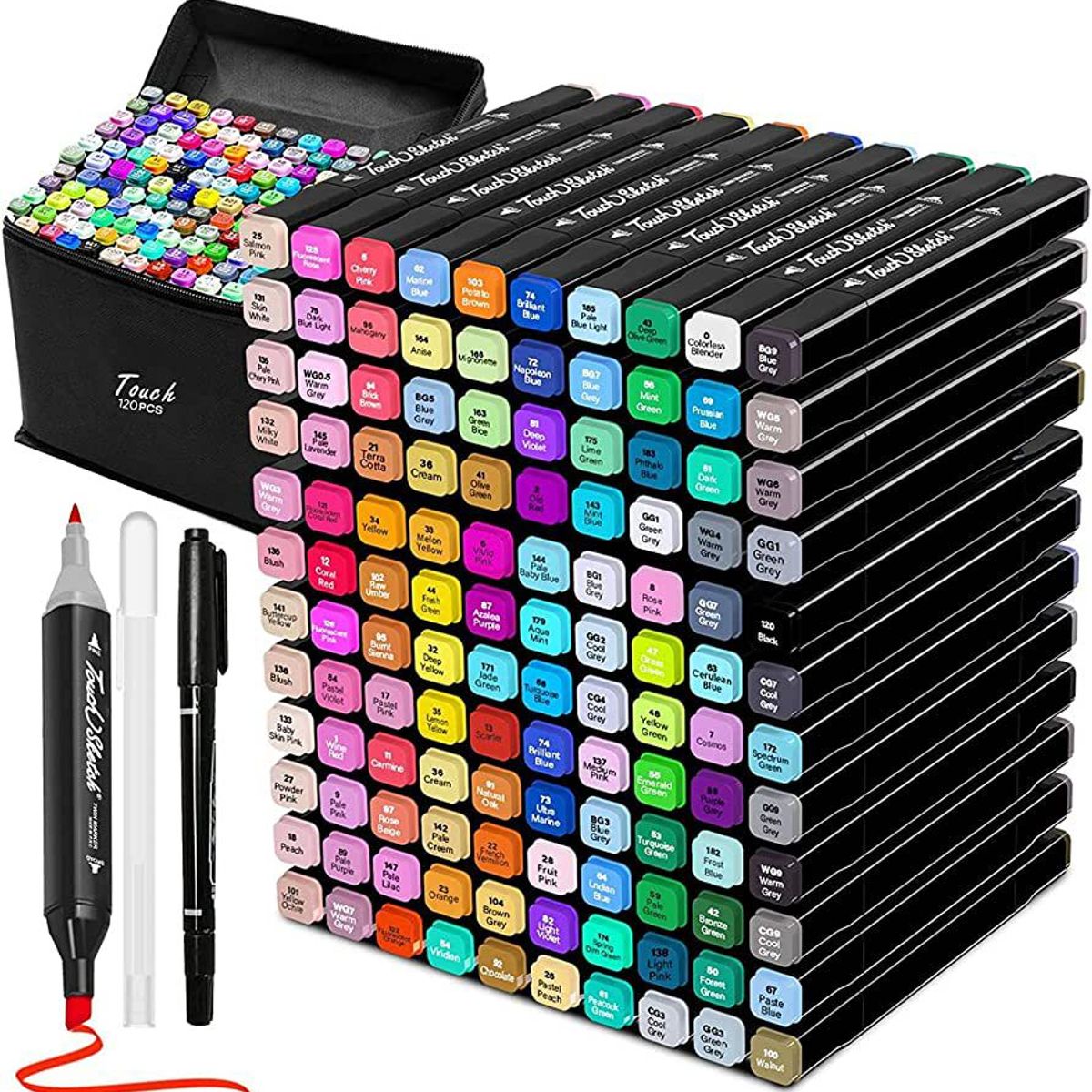 TOUCH - Marcadores X 120 Colores Doble Punta Dibujos Base De Alcohol