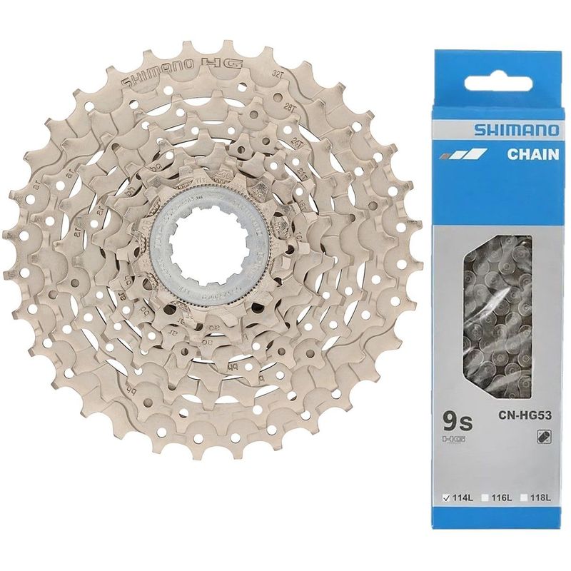 SHIMANO - Pacha +Cadenilla Bicicleta Shimano Cassette Hg400Hg53 11-32