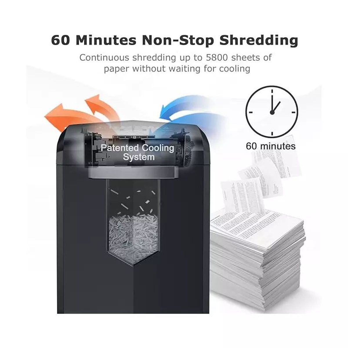 GENERICO - Trituradora De Papel Bonsaii 18 Hoj Trituración Continua 60m