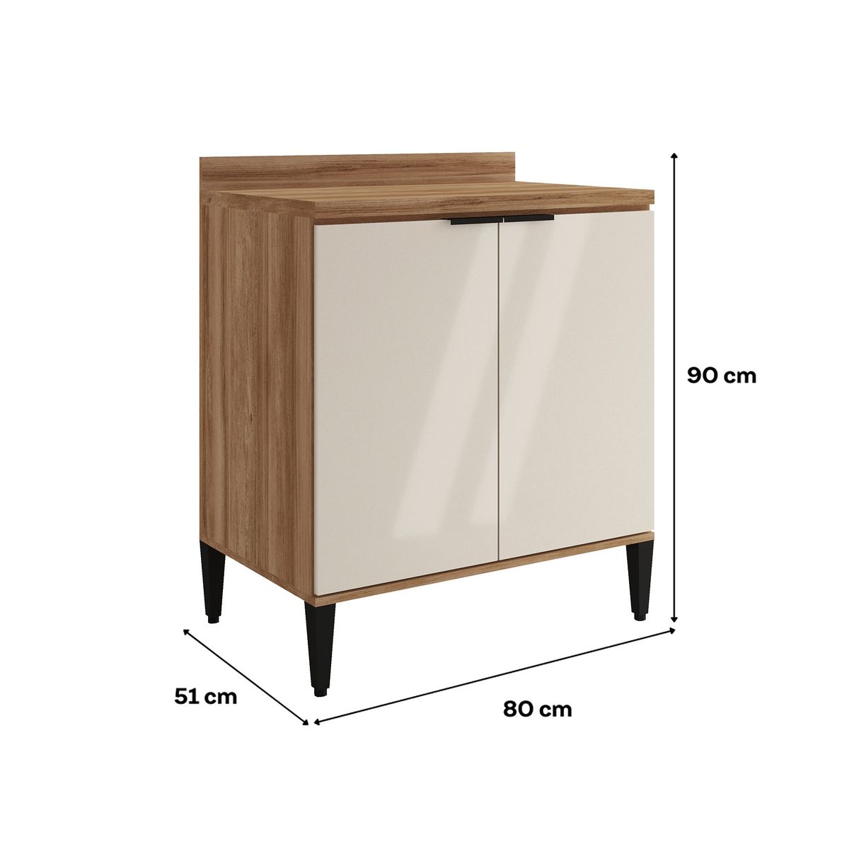 BERTOLINI - Mueble Inferior Bertolini De 80 cm En MDP Con Meson en MDP