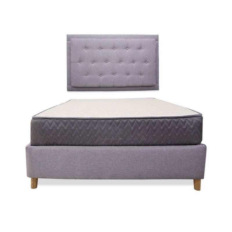 GENERICO - Combo Base Cama y Colchón Tanner 140 Doble mas espaldar Kaser