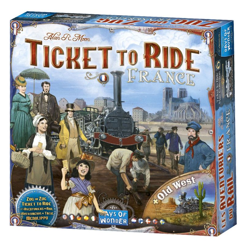 ASMODEE - Aventureros Al Tren Francia+El Viejo Oeste Juego de Mesa esp