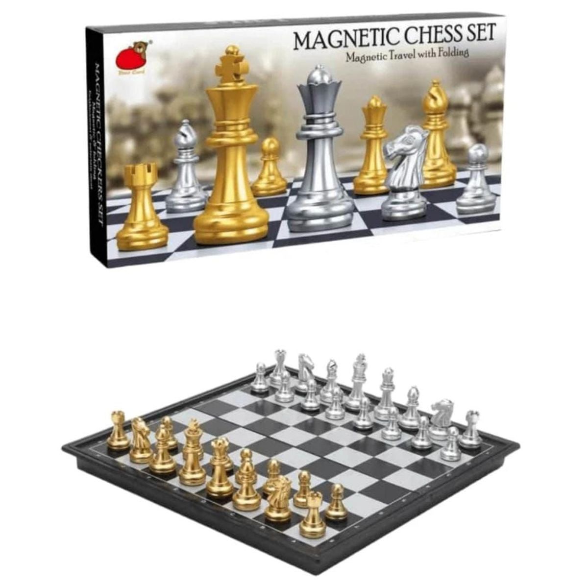 INFANTILES CAJUROMIX - Ajedrez Magnético Dorado Plateado De Lujo
