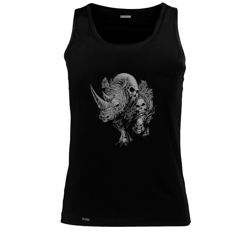 CREACIONES NU CROWN - Camiseta Esqueleto Camisilla Rinoceronte Craneos Hombre Nu Crown