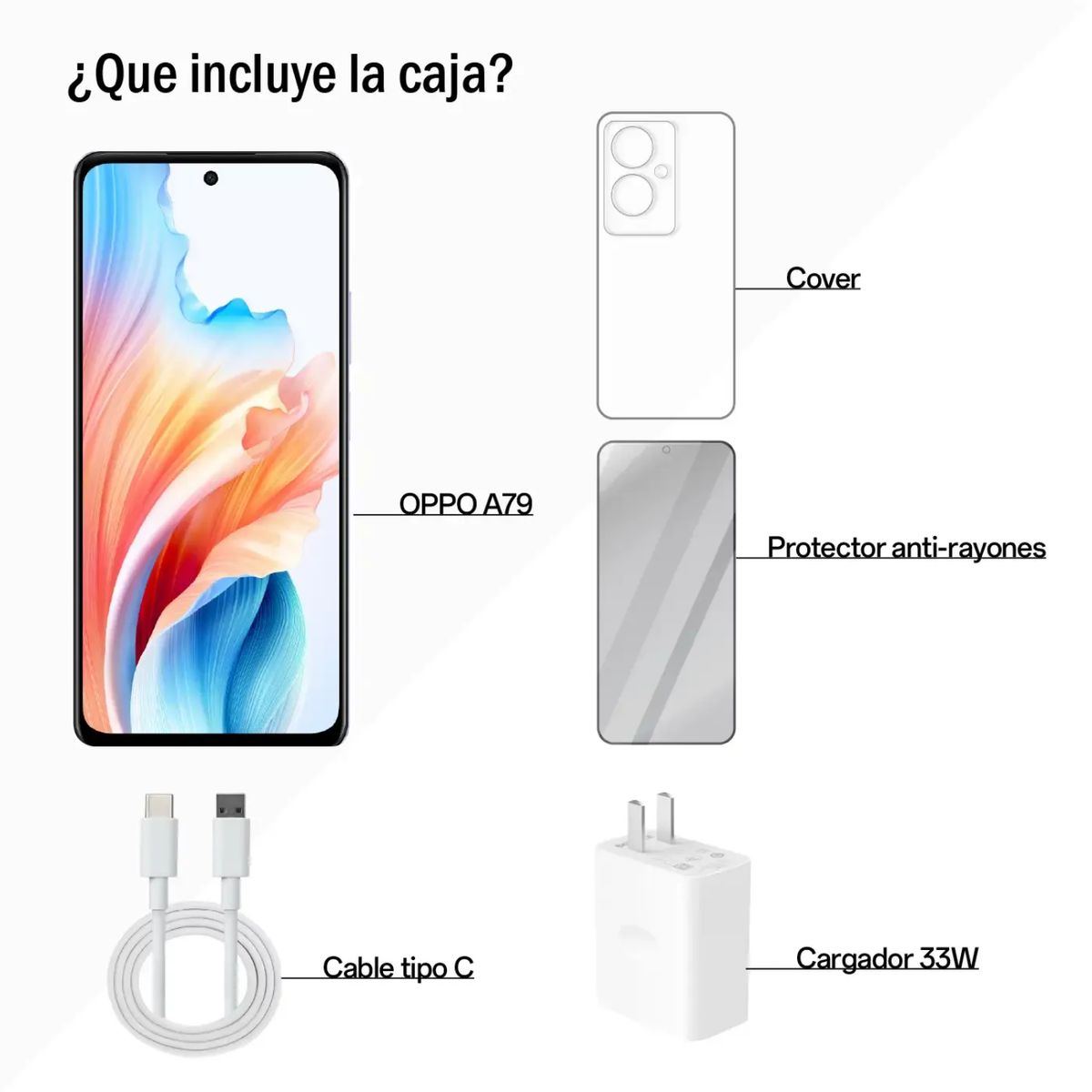 OPPO - Celular OPPO A79 8GB 256GB 5G Negro