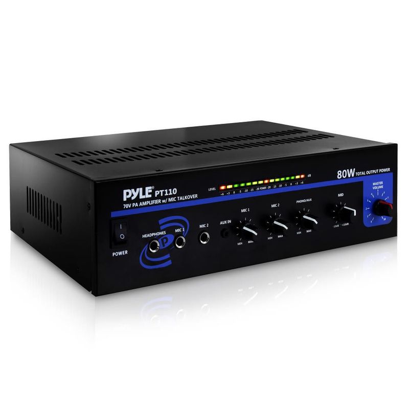 PYLE - Amplificador de sonido negro PYLE-HOME PT110