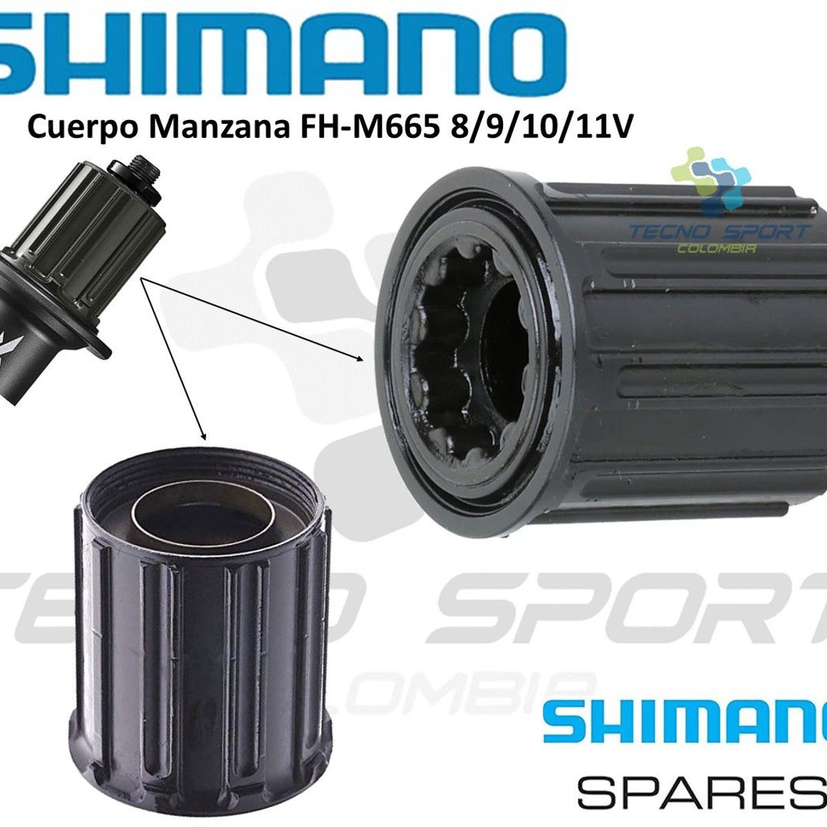 SHIMANO - Cuerpo Pacha Cassette Shimano M665 Núcleo Manzana 891011v