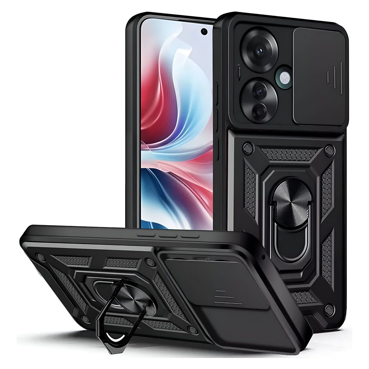 GENERICO - Funda Case Protector Cámara Slider Compatible Oppo Reno 11F Negro