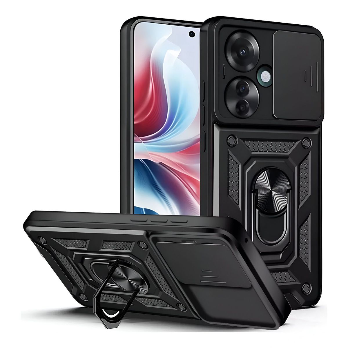 GENERICO - Funda Case Protector Cámara Slider Compatible Oppo Reno 11F Negro