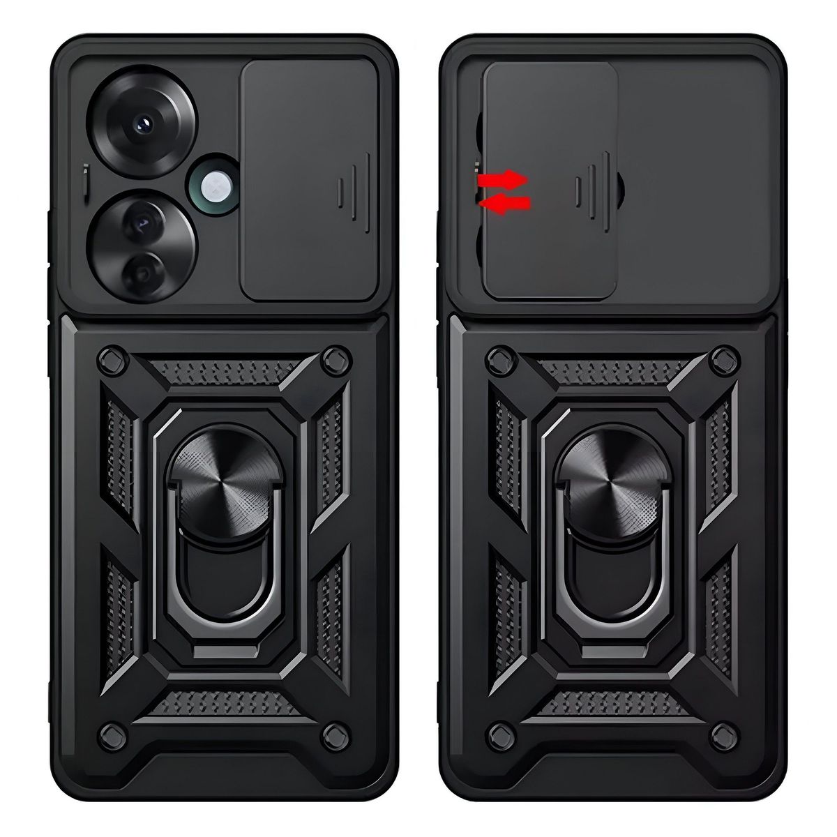 GENERICO - Funda Case Protector Cámara Slider Compatible Oppo Reno 11F Rojo