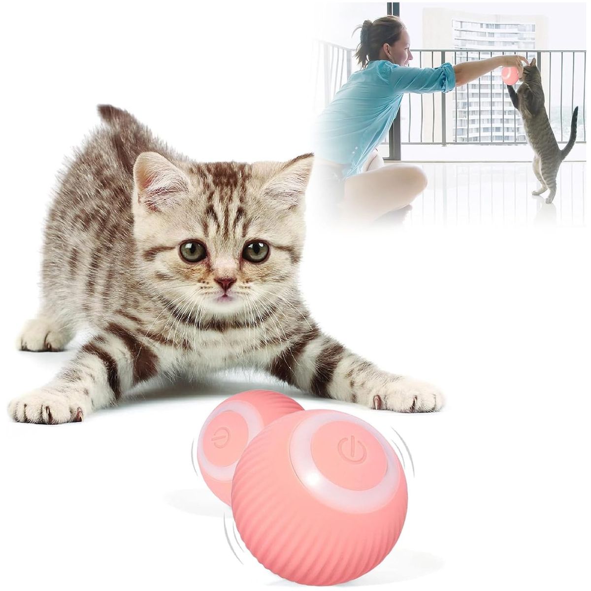 ONE PIXEL - Pelota Inteligente Electrica Para Gatos Juguete Suave