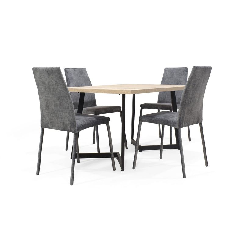 VENECIA - Set de Comedor 4P Rio con Sillas Venecia Gris
