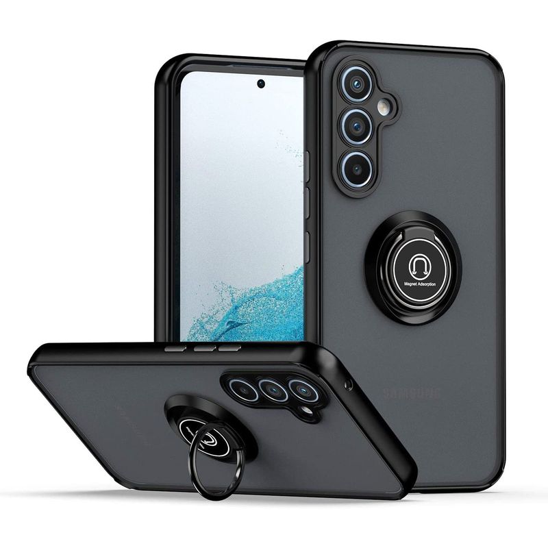 GENERICO - Funda Estuche Mate Con Anillo Compatible Samsung A35 5G Negro