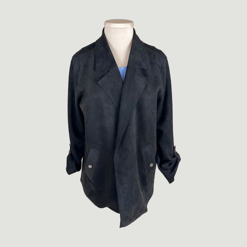 L Y H - Chaqueta Para Mujer Negro Marca L&H