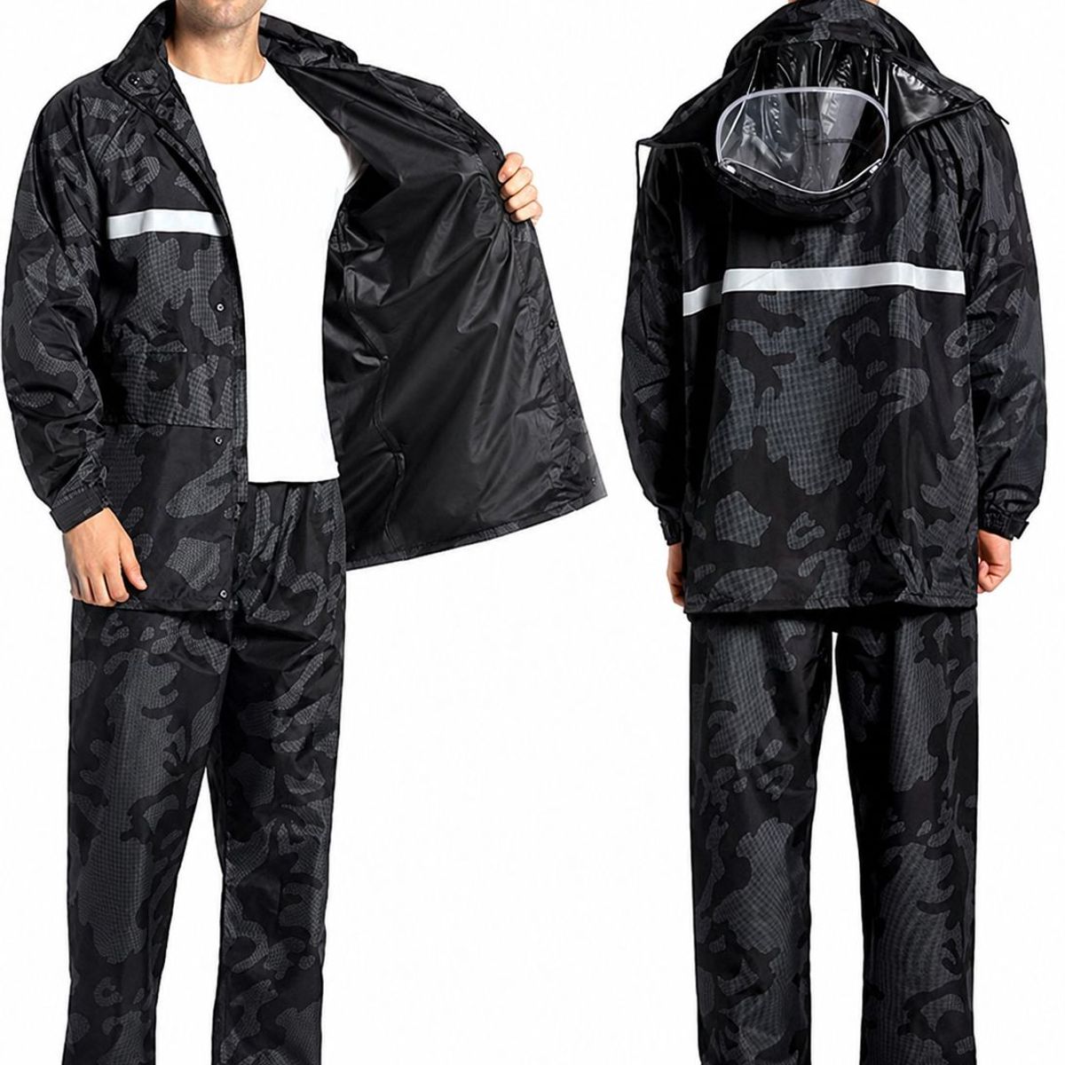 MULTIPLACE COLOMBIA - Impermeable para moto reflectivo camuflado moderno-