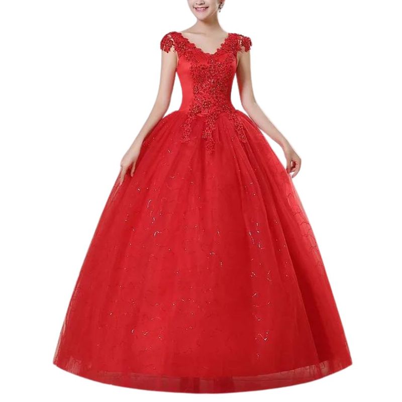 YURELKSHOP - LIQUIDACION VESTIDO QUINCEAÑERA PRINCESA ROJO NOVIA