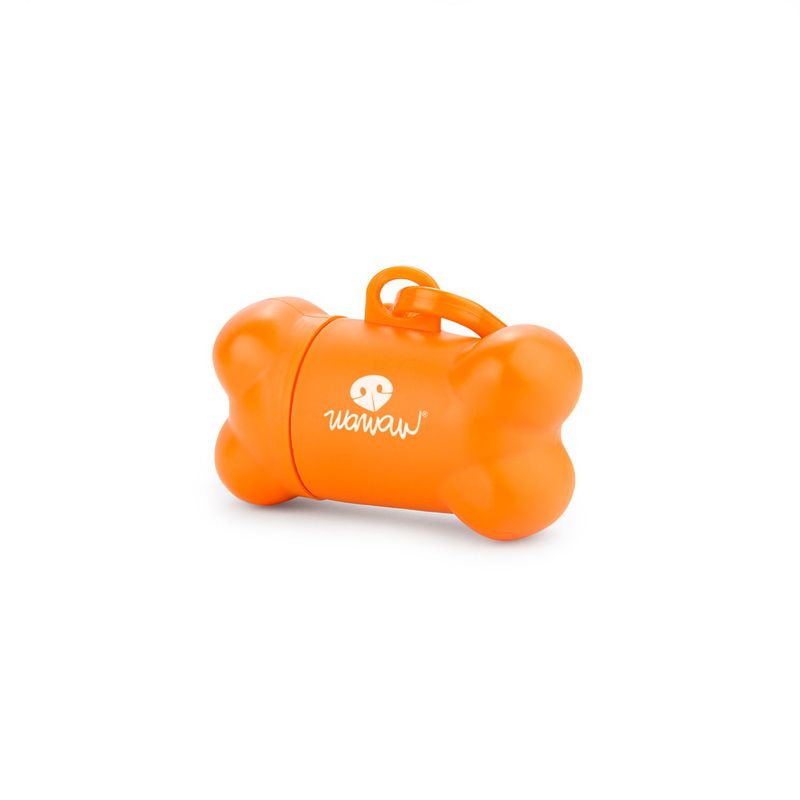 WAWAW - Hueso portabolsas para perro naranja Wawaw