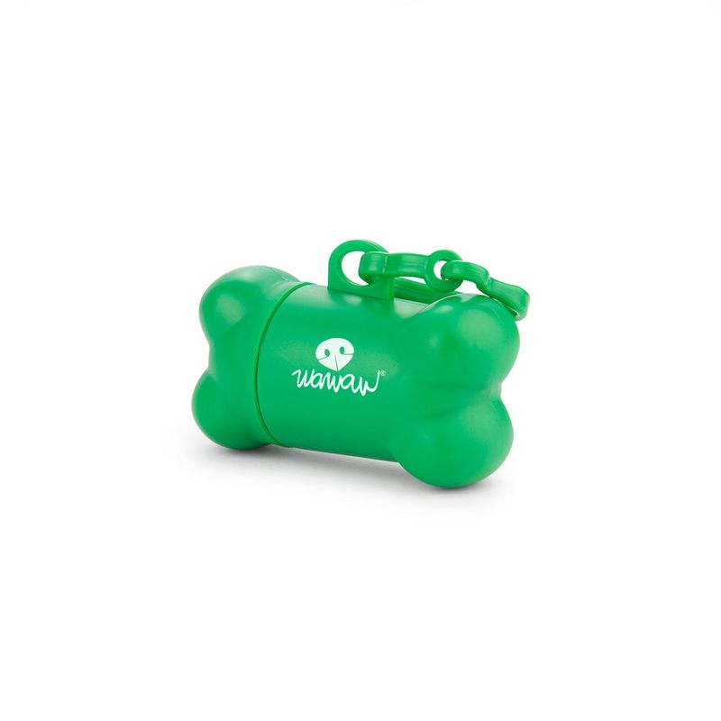 WAWAW - Hueso portabolsas para perro verde Wawaw