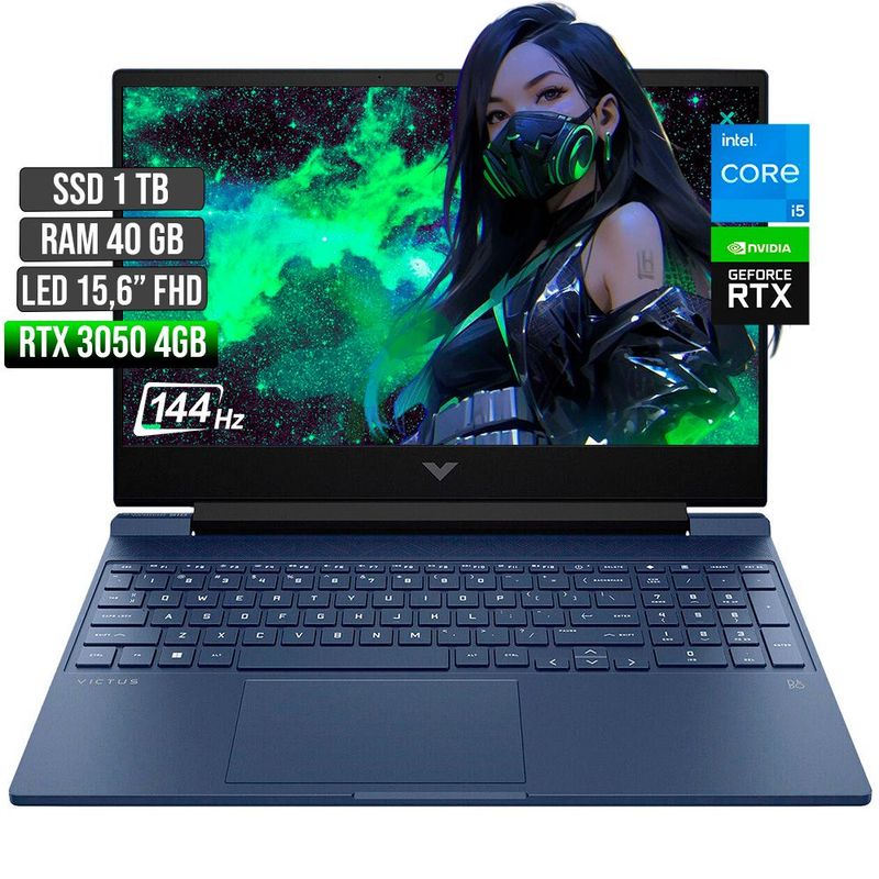 HP - HP VICTUS INTEL CORE I5-12450H RTX 3050 4GB SSD 1TB RAM 40GB LED 15,6" FHD 144Hz