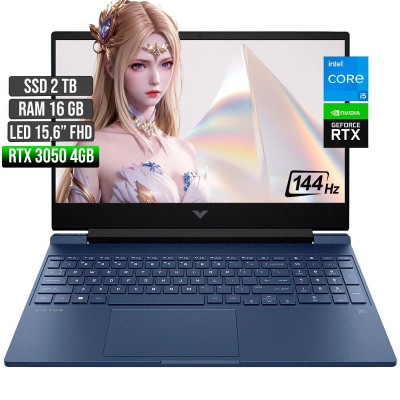 HP - HP VICTUS INTEL CORE I5-12450H RTX 3050 4GB SSD 2TB RAM 16GB LED 15,6" FHD 144Hz