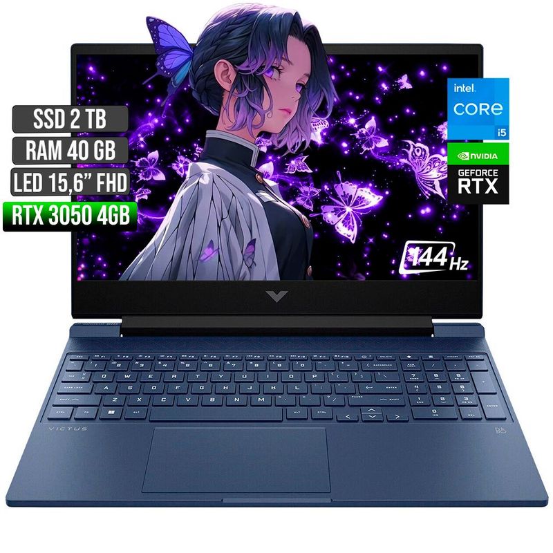 HP - HP VICTUS INTEL CORE I5-12450H RTX 3050 4GB SSD 2TB RAM 40GB LED 15,6" FHD 144Hz