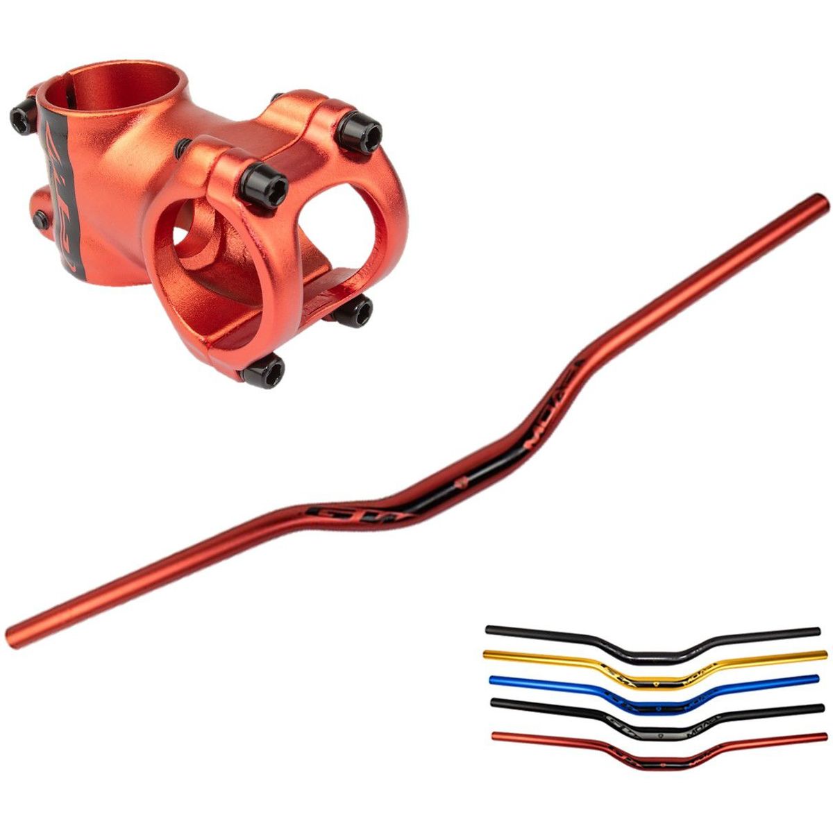 GW - Manubrio  Espiga Gw Bicicleta Mtb Aluminio Manillar Combo