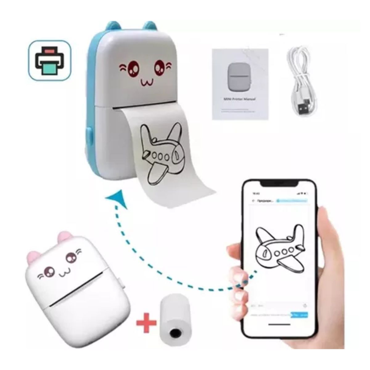 AFM - Mini Impresora Bluetooth Térmica Portátil.