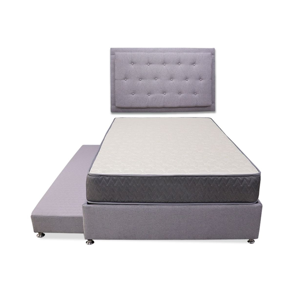 MUEBLES REM - Combo Cama Tarima Nido + Colchón Tanner 100 Sencillo + espaldar Kaser