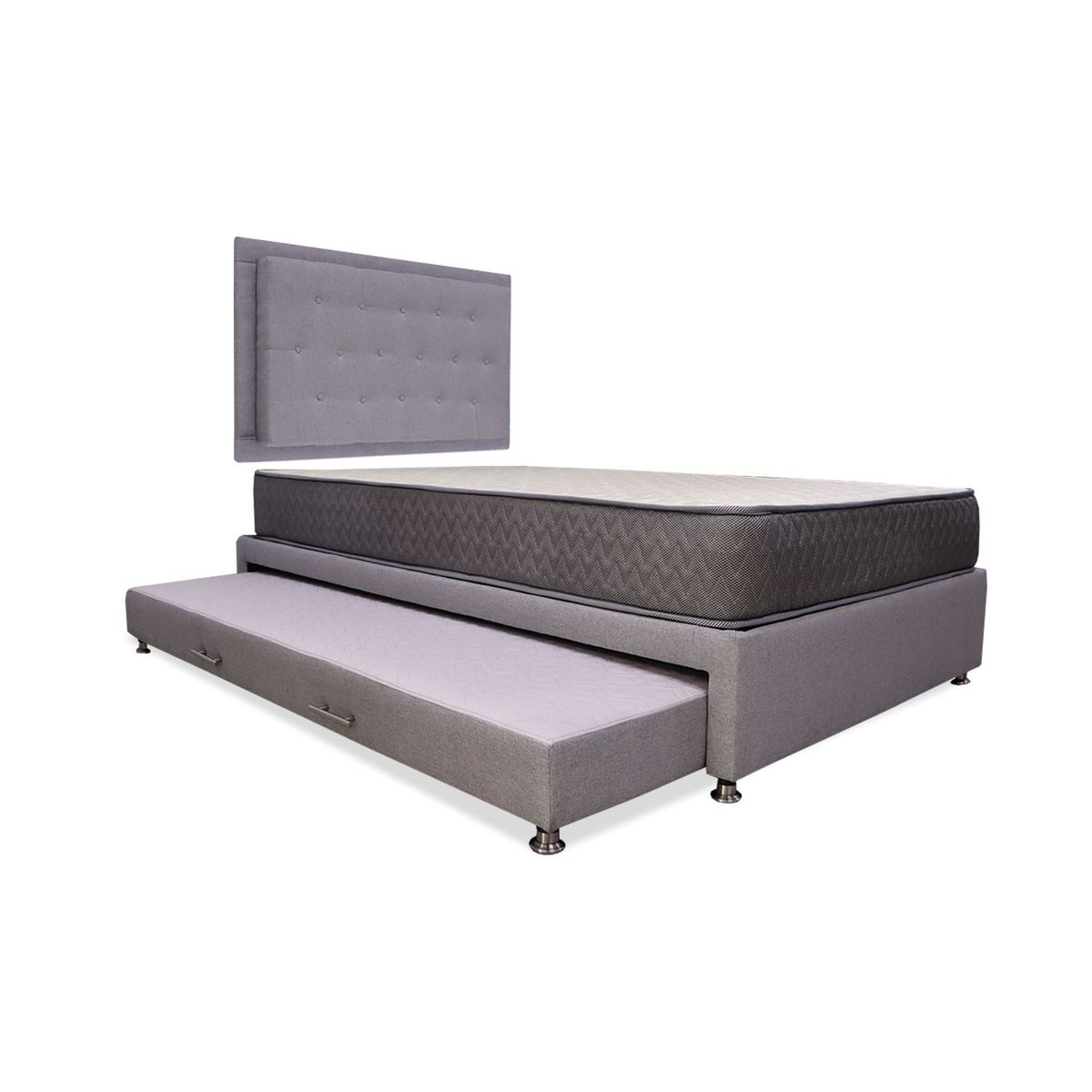 MUEBLES REM - Combo Cama Tarima Nido + Colchón Tanner 100 Sencillo + espaldar Kaser