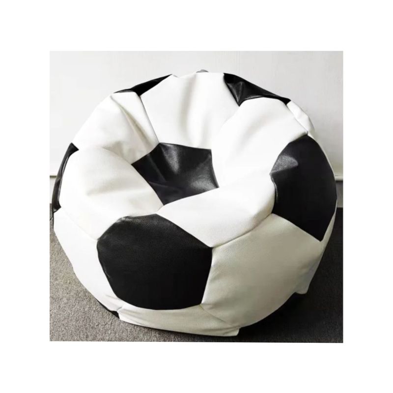 DORMIPUFF - Puff Balon Blanco y Negro EcoCuero Cojin Dormipuff