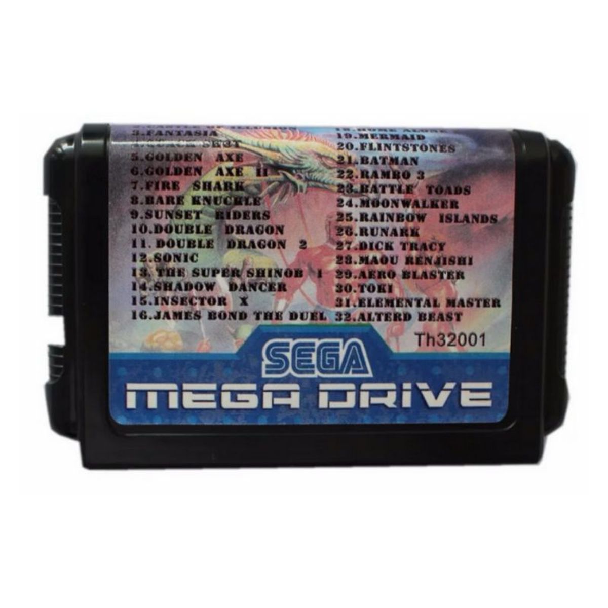 GENERICO - Pack 32 en 1 Sonic Golden Axe Batman para Sega Megadrive Genesis