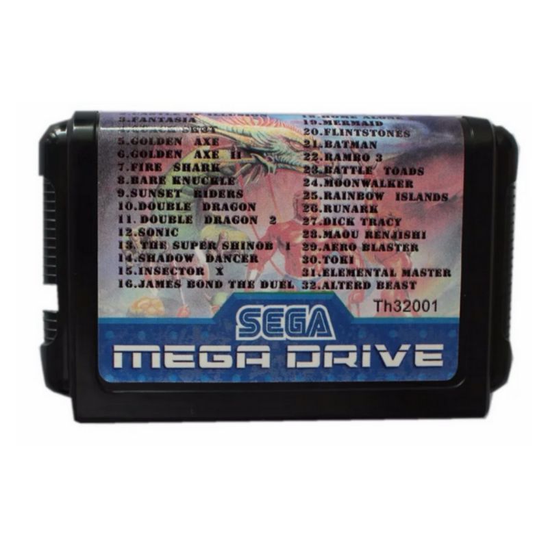 GENERICO - Pack 32 en 1 Sonic Golden Axe Batman para Sega Megadrive Genesis