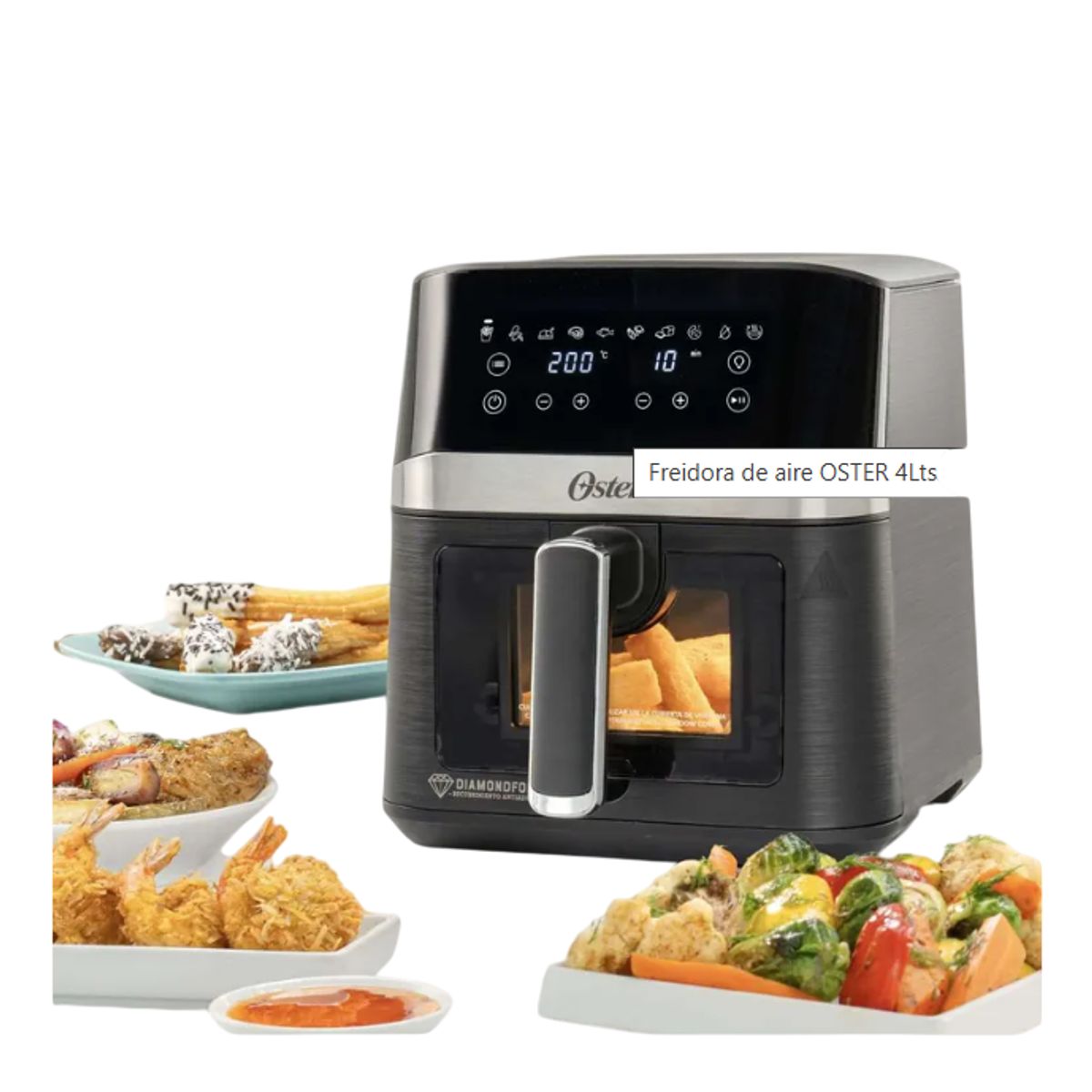 OSTER - Freidora 4 Litros Digital Recubrimiento Diamond Force