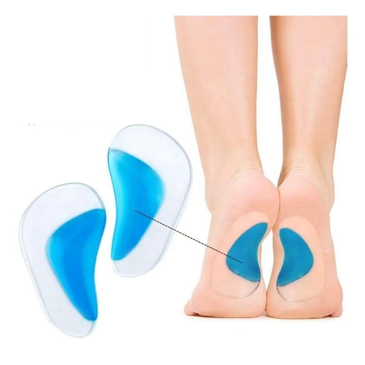 GENERICO - Plantillas de Gel Soporte para el Arco Pie Plano - Negro