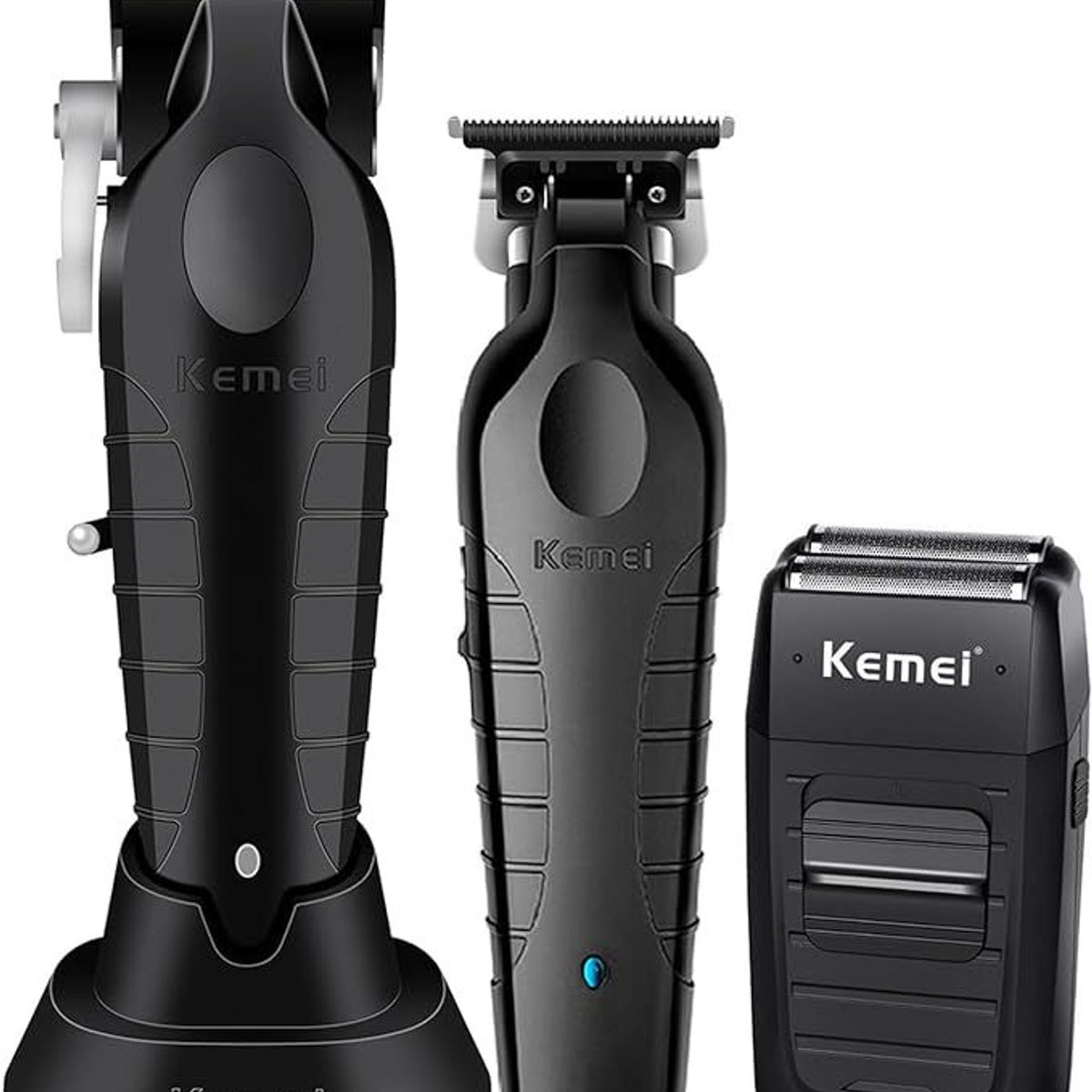 KEMEI - Super Combo Profesional Barbería Maquina Patillera Y Shaver Promo